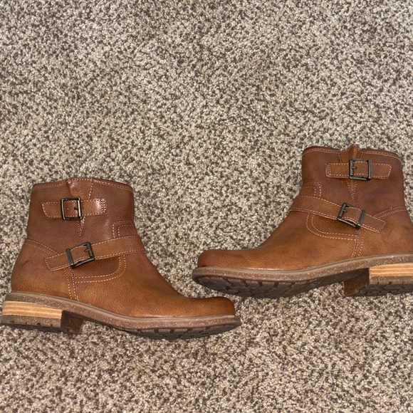 boc Shoes - Boc Brown Moto Ankle Boots with Buckle Detail 7.5